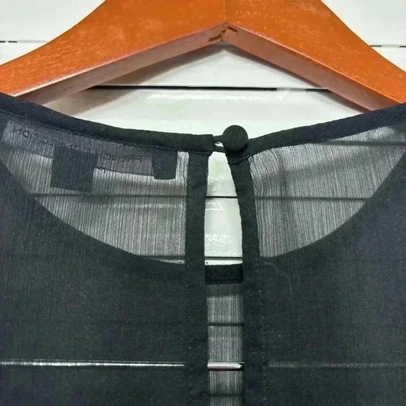 French Connection Purple Geometric Sheer Chiffon Sleeveless Blouse Size 4 - Picture 7 of 7